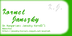 kornel janszky business card